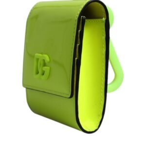 Dolce & Gabbana Yellow Green Bifold DG Logo Neck Strap Cardholder Wallet