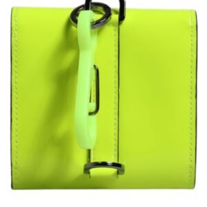 Dolce & Gabbana Yellow Green Bifold DG Logo Neck Strap Cardholder Wallet