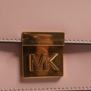 Michael Kors Pink Leather Logo Plaque Crossbody MINDY Satchel Bag