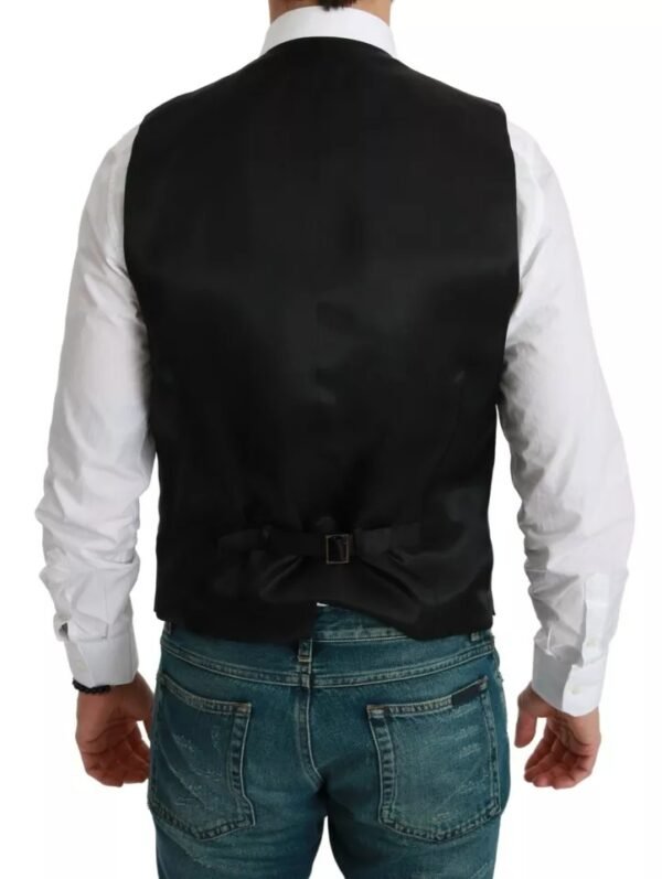 Dolce & Gabbana Black Virgin Wool Waistcoat Formal Vest - Image 2