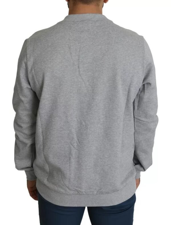 Dolce & Gabbana Gray Crown King Print Cotton Pullover Sweater - Image 4