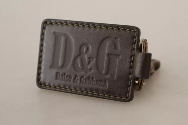 Dolce & Gabbana Green Leather D&G Logo Metal Ring Hook Keyring Keychain - Image 7