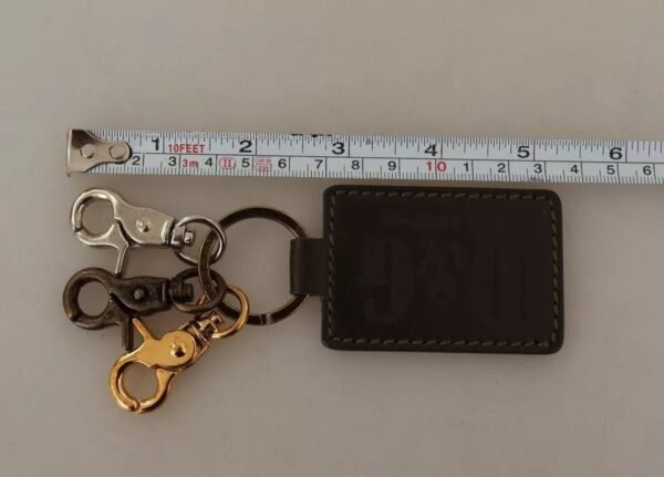 Dolce & Gabbana Green Leather D&G Logo Metal Ring Hook Keyring Keychain - Image 8