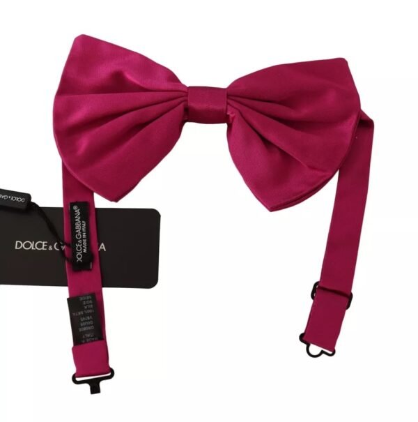 Dolce & Gabbana Pink Silk Adjustable Neck Bow Tie Men - Image 2