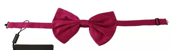 Dolce & Gabbana Pink Silk Adjustable Neck Bow Tie Men - Image 3