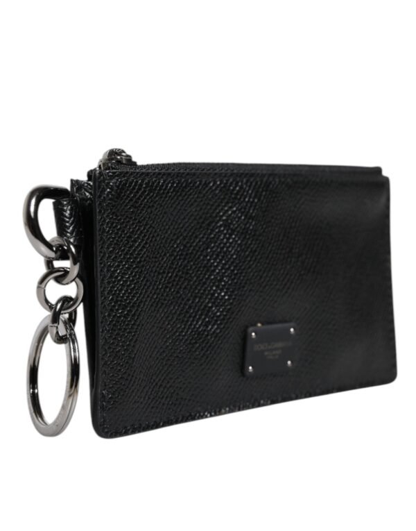 Dolce & Gabbana Black Calfskin Leather DG Logo Card Holder Wallet - Image 3