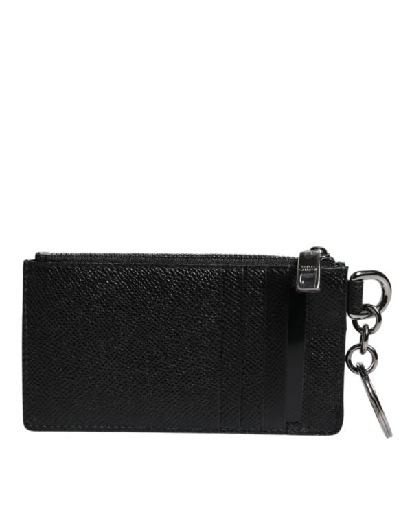 Dolce & Gabbana Black Calfskin Leather DG Logo Card Holder Wallet - Image 4