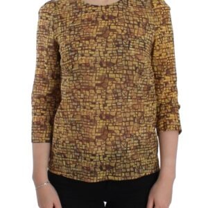 Dolce & Gabbana Sicilian Mosaic Print Silk Blouse