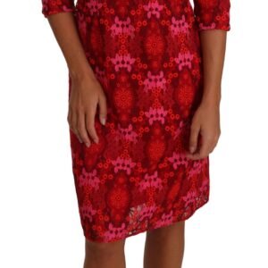 Dolce & Gabbana Elegant Floral Crochet Knee-Length Dress