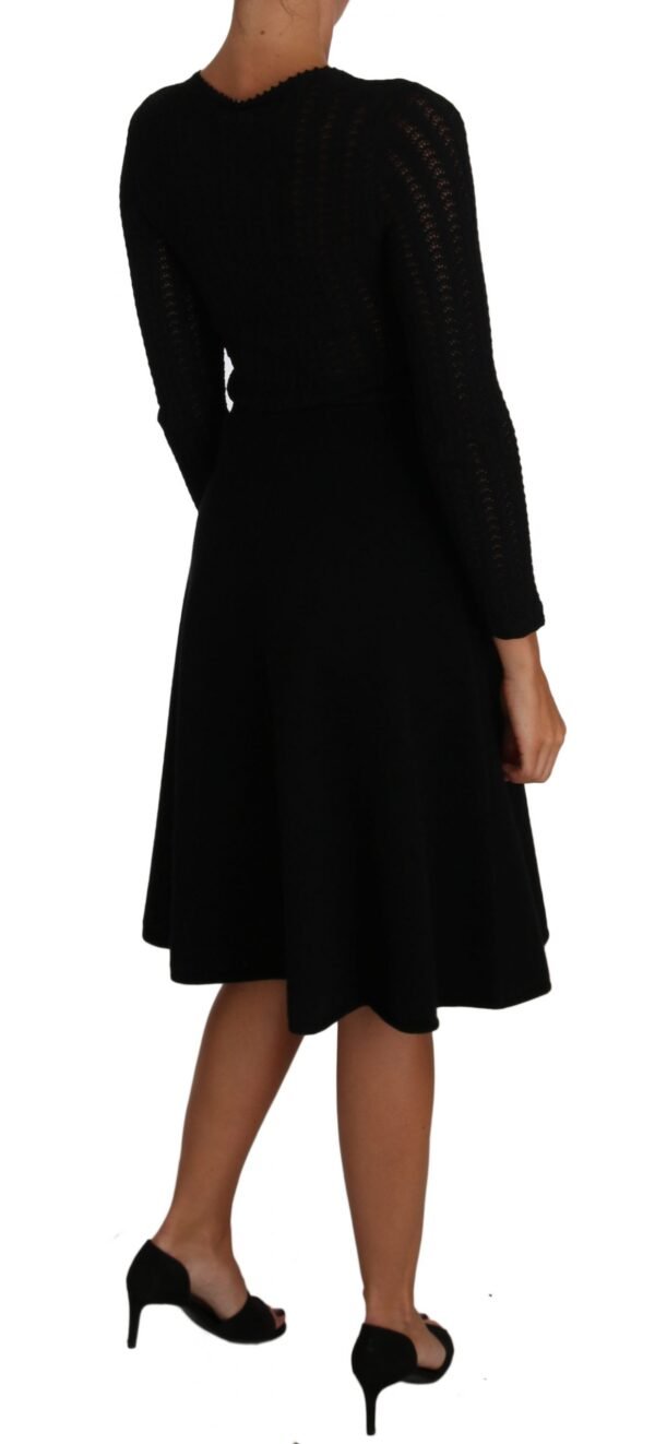 Dolce & Gabbana Elegant Black Knitted Sheath Dress - Image 2