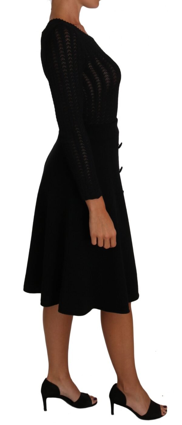 Dolce & Gabbana Elegant Black Knitted Sheath Dress - Image 3