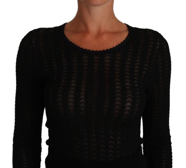 Dolce & Gabbana Elegant Black Knitted Sheath Dress - Image 4