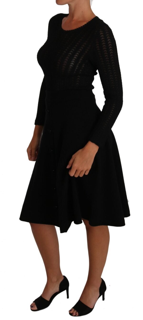 Dolce & Gabbana Elegant Black Knitted Sheath Dress - Image 5