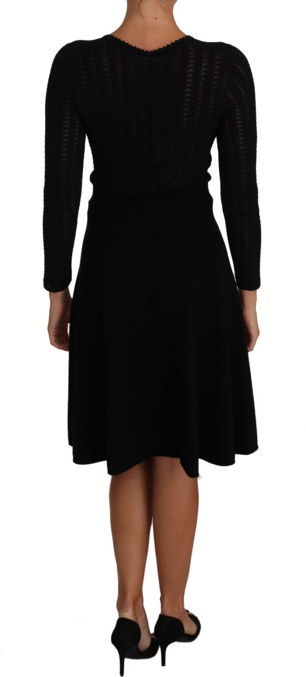 Dolce & Gabbana Elegant Black Knitted Sheath Dress - Image 7