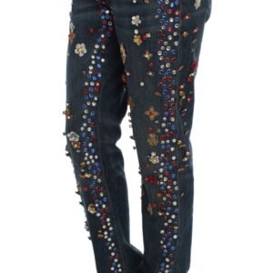 Dolce & Gabbana Enchanted Sicily Crystal Heart Boyfriend Jeans