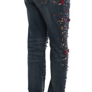 Dolce & Gabbana Enchanted Sicily Crystal Heart Boyfriend Jeans