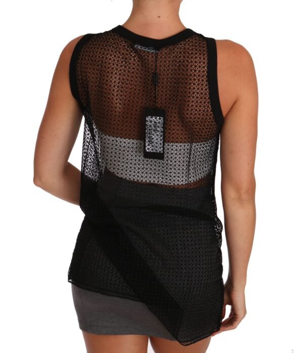 Dolce & Gabbana Elegant Sleeveless Black Mesh Top - Image 2