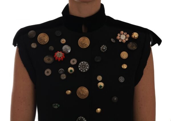 Dolce & Gabbana Embellished Black Military Style Vest - Image 3