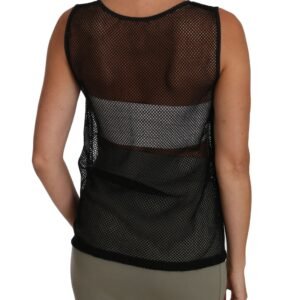 Dolce & Gabbana Elegant Black Mesh Sleeveless Blouse Top