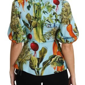 Dolce & Gabbana Vegetable Print Silk Top Extravaganza