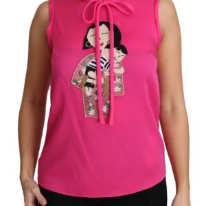 Dolce & Gabbana Elegant Pink Silk Family Tank Top Shirt