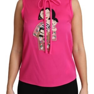 Dolce & Gabbana Elegant Pink Silk Family Tank Top Shirt