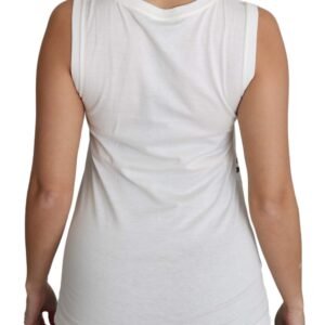 Dolce & Gabbana Elegant White Sleeveless Cotton Silk Shirt