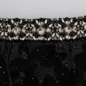 Dolce & Gabbana Crystal Sequined Silk High Waist Shorts