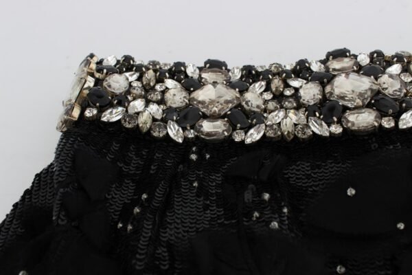 Dolce & Gabbana Crystal Sequined Silk High Waist Shorts - Image 6