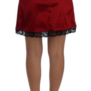 Dolce & Gabbana Elegant Red Lace High-Waist Skirt