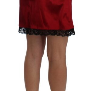 Dolce & Gabbana Elegant Red Lace High-Waist Skirt