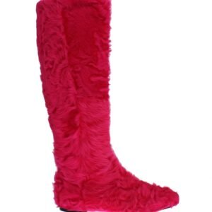 Dolce & Gabbana Elegant Pink Lambskin Fur Boots