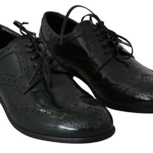 Dolce & Gabbana Elegant Green Brogues Oxford Wingtip Flats