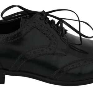 Dolce & Gabbana Elegant Green Brogues Oxford Wingtip Flats