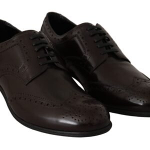 Dolce & Gabbana Elegant Brown Leather Oxford Flats