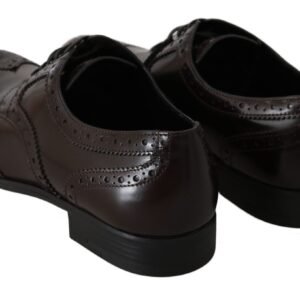 Dolce & Gabbana Elegant Brown Leather Oxford Flats