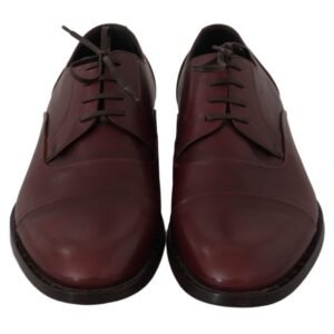 Dolce & Gabbana Elegant Bordeaux Leather Dress Shoes