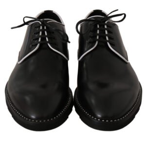 Dolce & Gabbana Elegant Black Leather Derby Dress Shoes