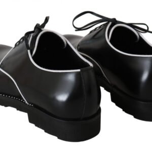 Dolce & Gabbana Elegant Black Leather Derby Dress Shoes