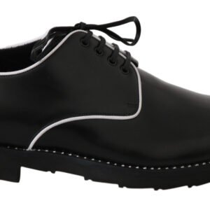 Dolce & Gabbana Elegant Black Leather Derby Dress Shoes