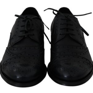 Dolce & Gabbana Elegant Dark Blue Wingtip Derby Dress Shoes