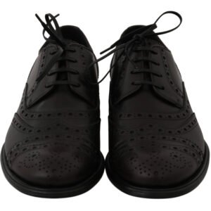 Dolce & Gabbana Elegant Bordeaux Wingtip Derby Dress Shoes