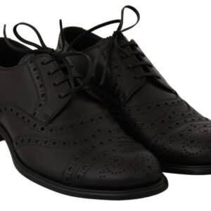 Dolce & Gabbana Elegant Bordeaux Wingtip Derby Dress Shoes