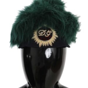 Dolce & Gabbana Elegant Emerald Cashmere Cloche Cap