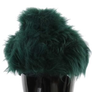 Dolce & Gabbana Elegant Emerald Cashmere Cloche Cap