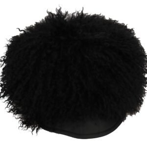 Dolce & Gabbana Chic Black Gatsby Cap in Tibet Lamb Fur