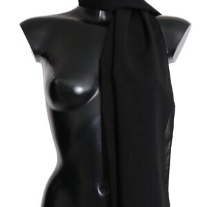 Dolce & Gabbana Elegant Black Wool Blend Scarf