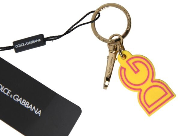 Dolce & Gabbana Chic Yellow Logo-Engraved Keychain - Image 2