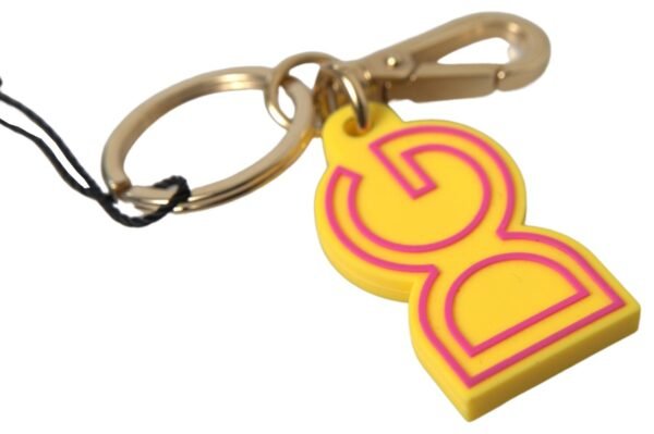 Dolce & Gabbana Chic Yellow Logo-Engraved Keychain - Image 3