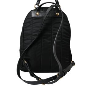 Dolce & Gabbana Elegant Black Gold Detail Backpack